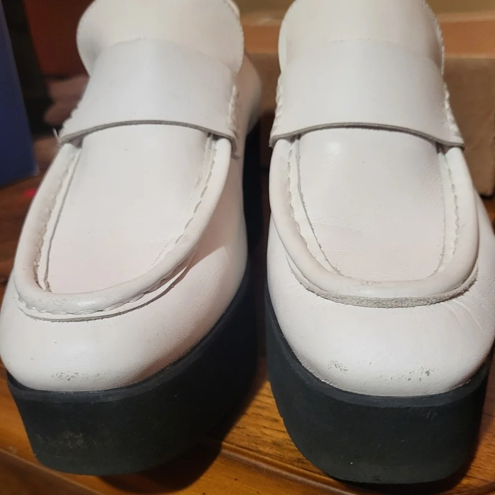 Maje White Chunky Platform Loafers Made In Spain Y2K Style Size 39 (US 9)